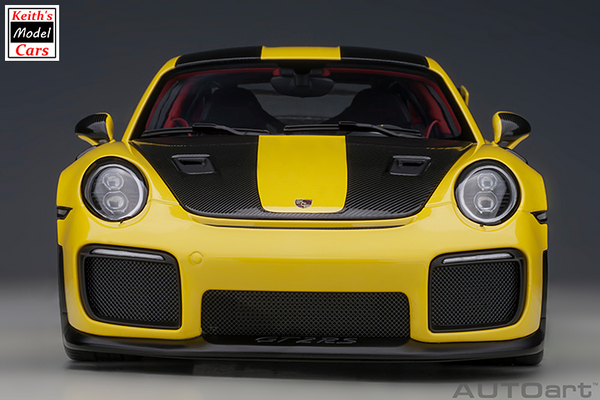 [1/18 Scale] Porsche 911 GT2 RS Weissach Package in Racing Yellow by AUTOart Models