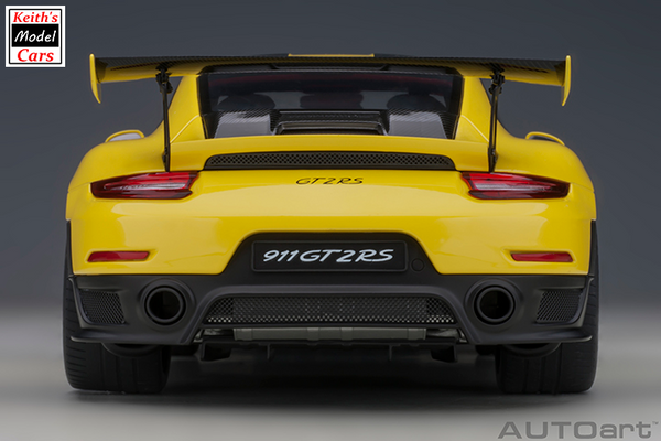 [1/18 Scale] Porsche 911 GT2 RS Weissach Package in Racing Yellow by AUTOart Models