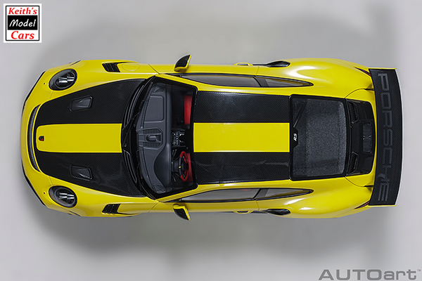 [1/18 Scale] Porsche 911 GT2 RS Weissach Package in Racing Yellow by AUTOart Models