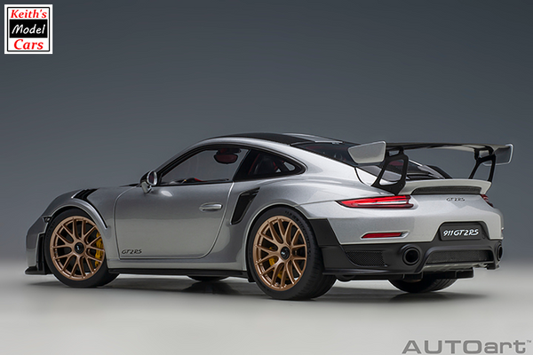 [1/18 Scale] Porsche 911 GT2 RS Weissach Package in GT Silver by AUTOart Models