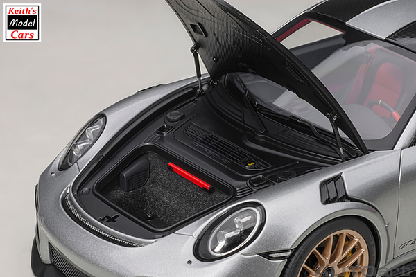 [1/18 Scale] Porsche 911 GT2 RS Weissach Package in GT Silver by AUTOart Models