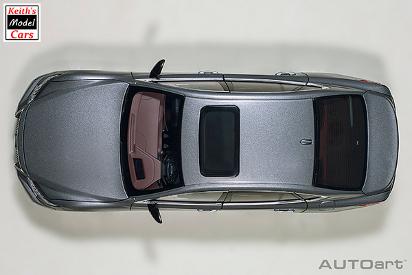 [1/18 Scale] Lexus LS 500h in Manganese Luster Metallic with Crimson and Black Interior by AUTOart Models