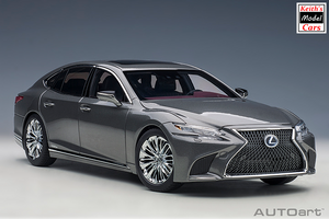 [1/18 Scale] Lexus LS 500h in Manganese Luster Metallic with Crimson and Black Interior by AUTOart Models