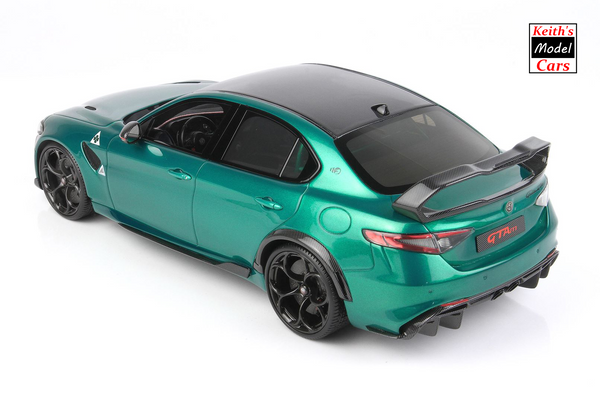[1/18 Scale] Alfa Romeo Giulia GTAm in Verde Montreal with Black brake calipers and Black seat harnesses by BBR Models