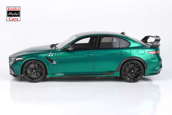 [1/18 Scale] Alfa Romeo Giulia GTAm in Verde Montreal with Black brake calipers and Black seat harnesses by BBR Models