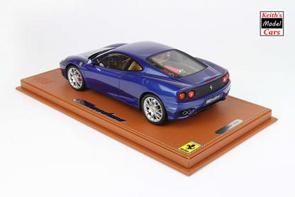 [Maßstab 1/18] Ferrari 360 Modena (1999) in Blu Tour de France mit F1-Getriebe von BBR Models 
