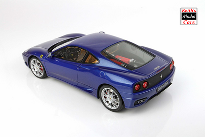 [Maßstab 1/18] Ferrari 360 Modena (1999) in Blu Tour de France mit F1-Getriebe von BBR Models 