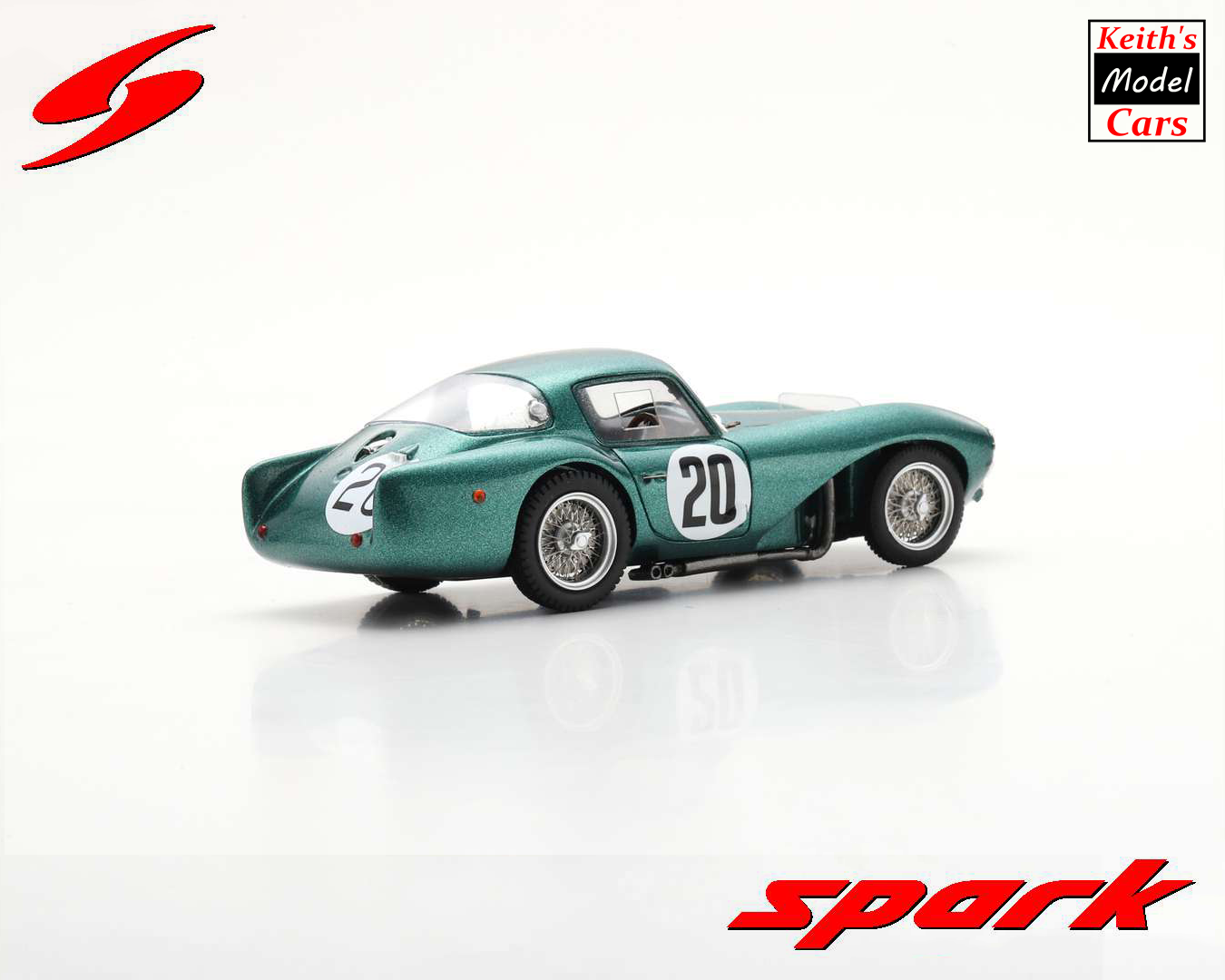 [Maßstab 1/43] Aston Martin DB3 S 24H Le Mans 1954 (Nr. 20 „B. Bira“/P. Collins) von Spark Models 