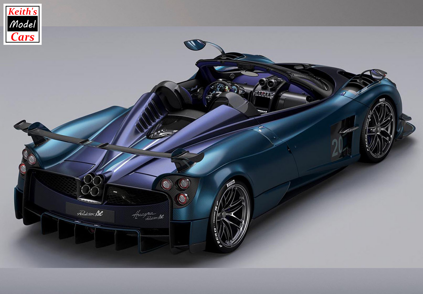 [Maßstab 1/43] Pagani BC Roadster in blauer Kohlefaser von BBR Models 