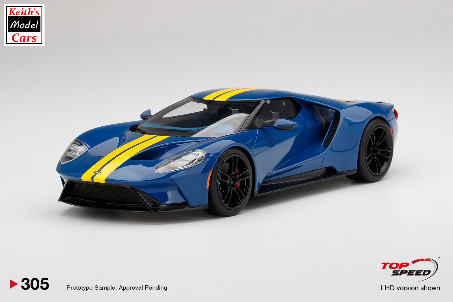 1 18 Scale Ford GT Sunoco Blue W Yellow Stripe Model Car